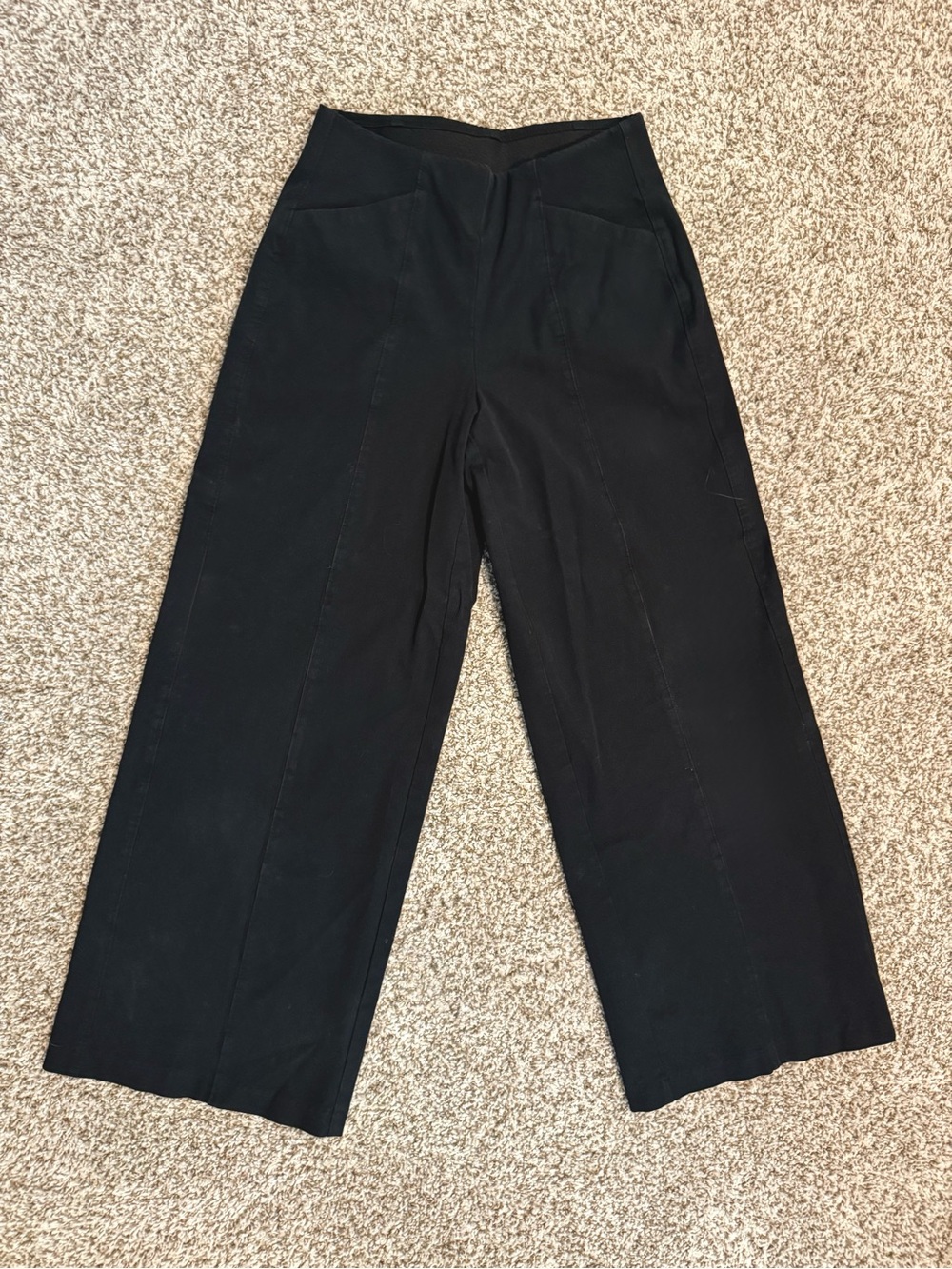 Old Navy Black Pull-On High-Waist Wide-Leg Pixie Pants